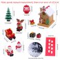 1Set 1:12 Dollhouse Miniature LED Christmas House Elk Santa Claus Snowman Christmas Tree