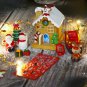 1Set 1:12 Dollhouse Miniature LED Christmas House Elk Santa Claus Snowman Christmas Tree