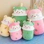 Cute Boba Milk Tea Plushie Toy Soft Stuffed Apple Pink Strawberry Taste Milk Tea Hug Pillow