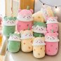 Cute Boba Milk Tea Plushie Toy Soft Stuffed Apple Pink Strawberry Taste Milk Tea Hug Pillow