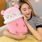Cute Boba Milk Tea Plushie Toy Soft Stuffed Apple Pink Strawberry Taste Milk Tea Hug Pillow