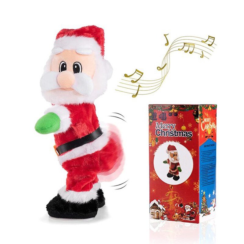 Twerking Santa Claus Dancing Doll Electric Musical Plush Toy Twist Ass and Shake Ass Singing