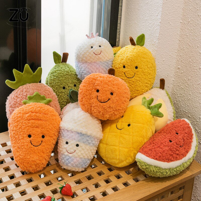 18-25cm 1pc Kawaii Fruits Plushies Toy Lemon Durian Watermelon Soft ...