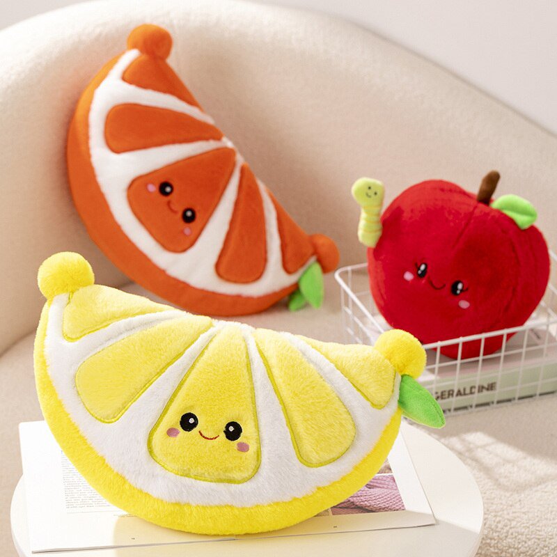 New Soft Cute Fruit Apple Pomegranate Watermelon Lemon Grapefruit Plush Food Stuffed Doll Toy