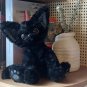 28cm Black Cat Plush Magic Doll Curly Cat Soft Throw Pillow Cartoon Animal Stuffed Doll Toy
