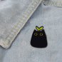 3PCS punk Style Small Cartoon Cute Black Cat Shape Metal Enamel Brooch Fashion Creative Animal