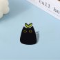 3PCS punk Style Small Cartoon Cute Black Cat Shape Metal Enamel Brooch Fashion Creative Animal