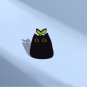 3PCS punk Style Small Cartoon Cute Black Cat Shape Metal Enamel Brooch Fashion Creative Animal
