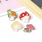 Cartoon Creative Animal Mushroom Enamel Pin Frog Cat Hedgehog Brooch Lapel Backpack
