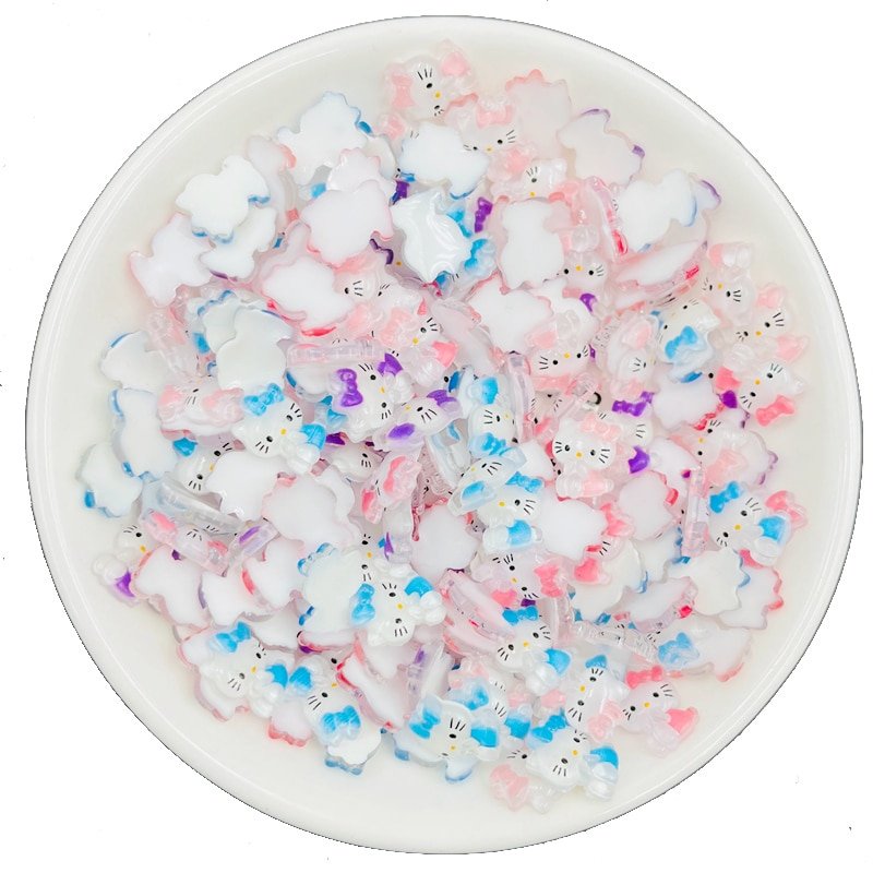 30 Pcs New Cute Mini Cartoon Cartoon Animal KT Cat 3D Cabochon DIY Jewelry