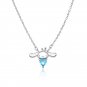 Sanrio Anime Cinnamonroll Sea Blue Heart Diamond Pendant Cute Cartoon Necklace Light Luxur