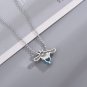 Sanrio Anime Cinnamonroll Sea Blue Heart Diamond Pendant Cute Cartoon Necklace Light Luxur