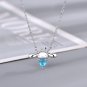 Sanrio Anime Cinnamonroll Sea Blue Heart Diamond Pendant Cute Cartoon Necklace Light Luxur