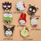10pcs Alloy Drip Oil Charm Cartoon Animal Earring Pendant DIY Keychain
