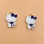 10pcs Alloy Drip Oil Charm Cartoon Cat Earring Pendant DIY Keychain