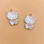 10pcs Alloy Drip Oil Charm Cartoon Cat Earring Pendant DIY Keychain