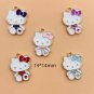 10pcs Alloy Drip Oil Charm Cartoon Cat Earring Pendant DIY Keychain