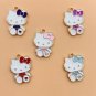 10pcs Alloy Drip Oil Charm Cartoon Cat Earring Pendant DIY Keychain