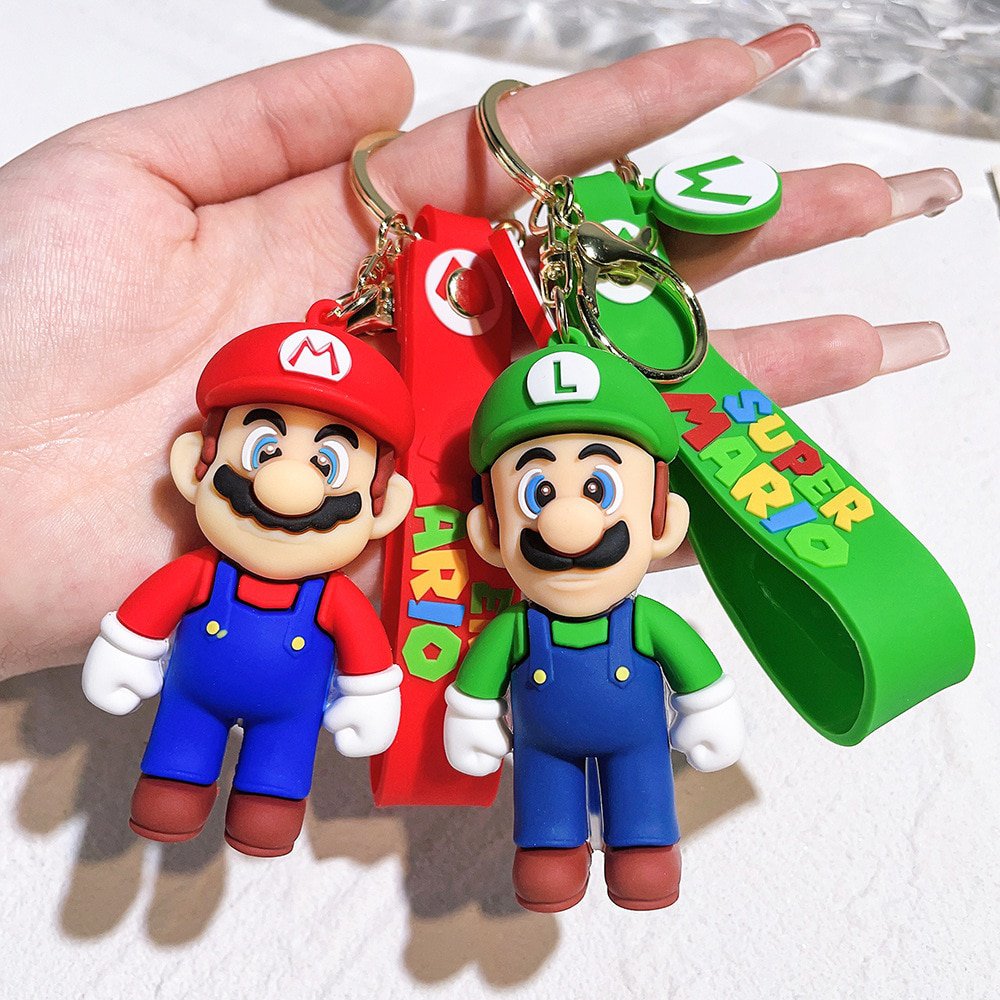 22 Styles Super Mario Keychain Mario Bros Luigi Toad Yoshi Bowser Action Figure
