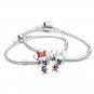 925 Silver Disney Cartoon Mickey Minnie Mouse Bracelet for Women Original Copper