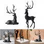 Resin Reindeer Ornaments, Tabletop Holiday Modern Deer Decoration, Statue Sculpture Room Family