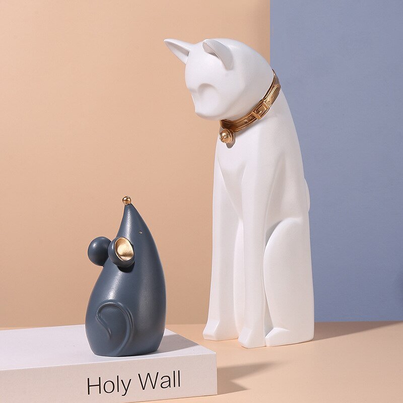 Abstract Cat and Mouse Creative Home Decoration Living Room Bedroom TV Cabinet