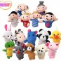 Baby Plush Toy Finger Puppets Tell Story Props 10pcs Animals or 6pcs Family Doll Kids Toys