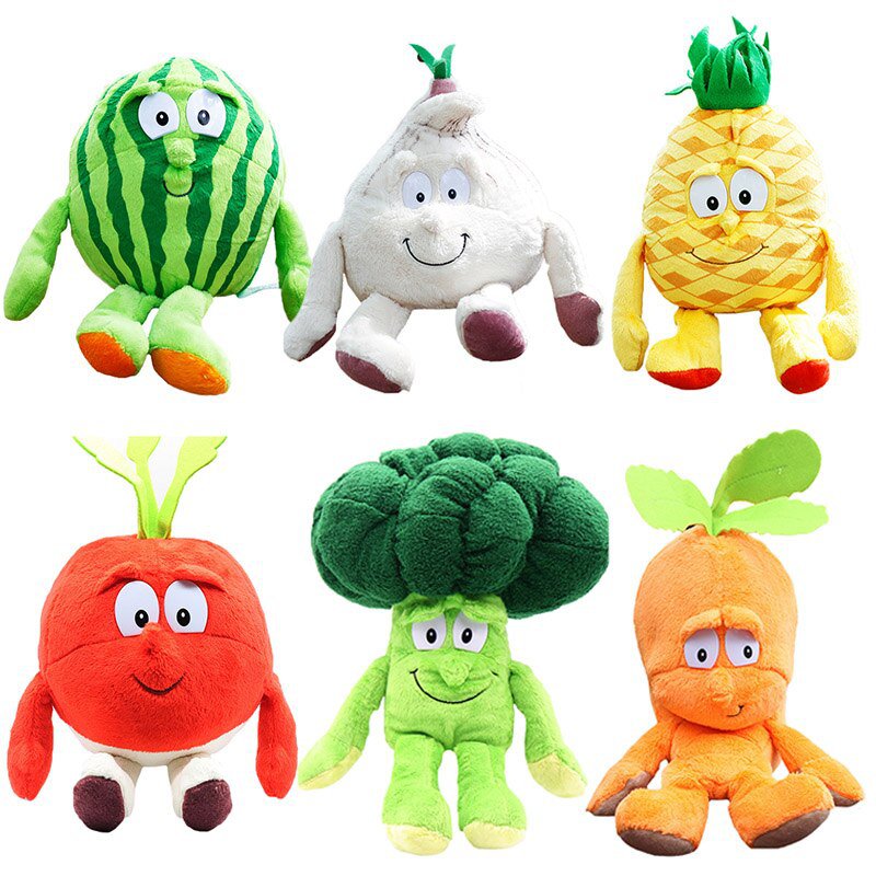 25cm Fruit Vegetable Plush Toys Pumpkin Pineapple Plush Dolls