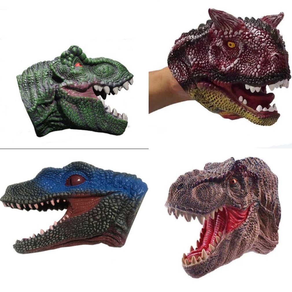 New Dinosaur Hand Puppets Soft Rubber Dinosaur Toys Jurassic Raptor Realistic Puppet Dinosaur