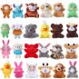 24pcs/set Mini Animal Plush Toy Set Cute Small Stuffed Animal Keychain Bear Rabbit Doll Toy