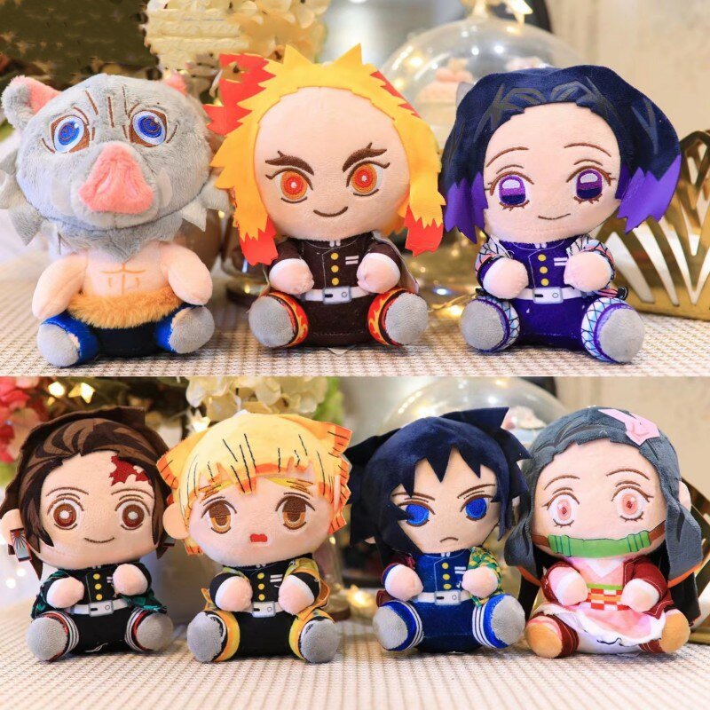 Anime Sitting Pose Ghost Killing Blade Plush Toy Cartoon