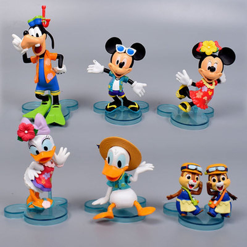 Disney New Summer Refreshing Holiday Series Mickey Mouse Goofy Donald Duck Garage Kit Decorative