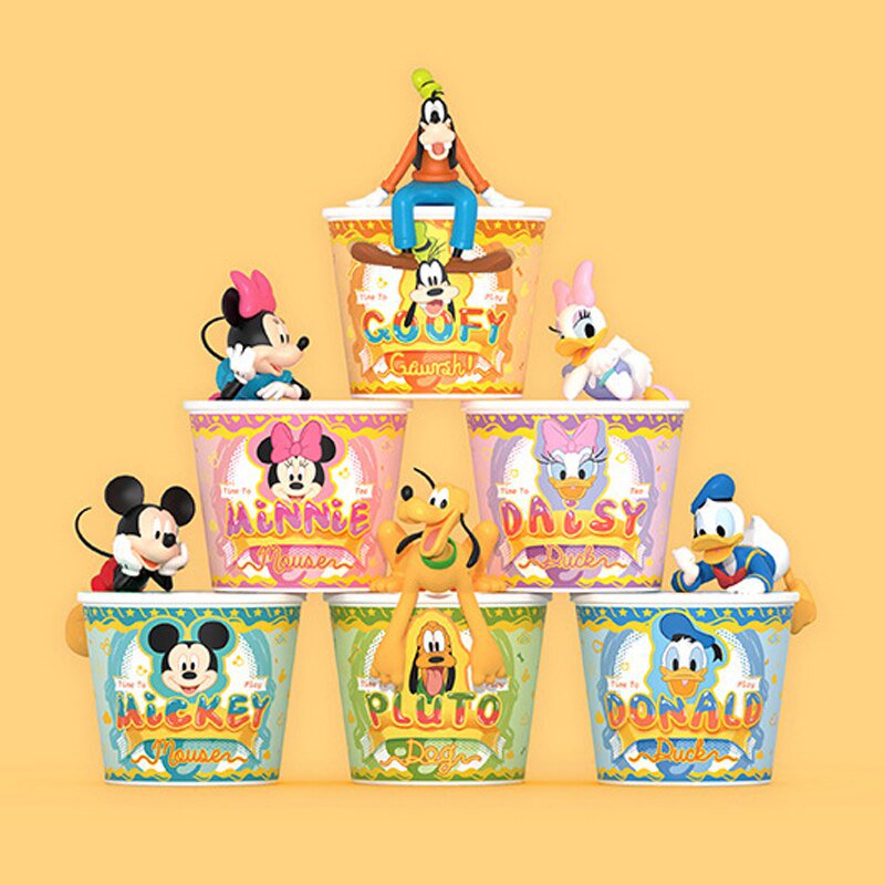 Genuine Disney Cup Noodles Anime Action Figure Model Toy Minnie Mickey
