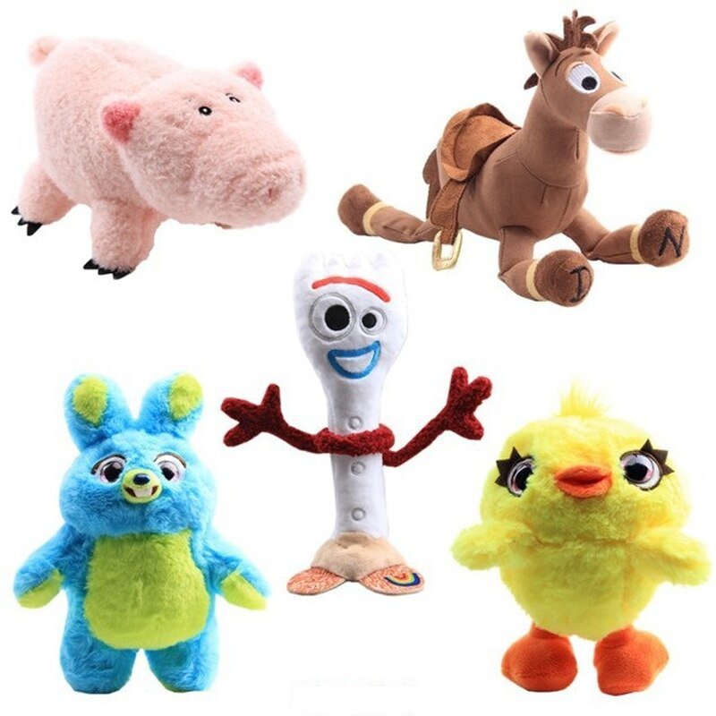 Disney 17-28cm Cute Plush Doll Cartoon Toy Story Geradoni Psyduck Woody Forky Children's Toys