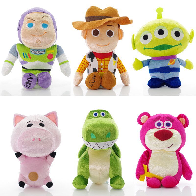 30cm Disney Strawberry Bear Plush Doll Toy Story 4 Woody Alien Cartoon Characters Children's Toy