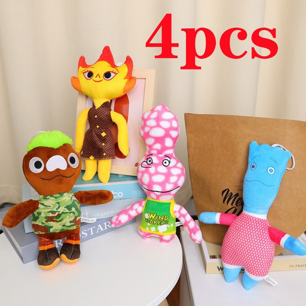 4pcs New Pixar Elemental Plush Toy Crazy Element City Plush Cartoon Stuffed Doll Toy
