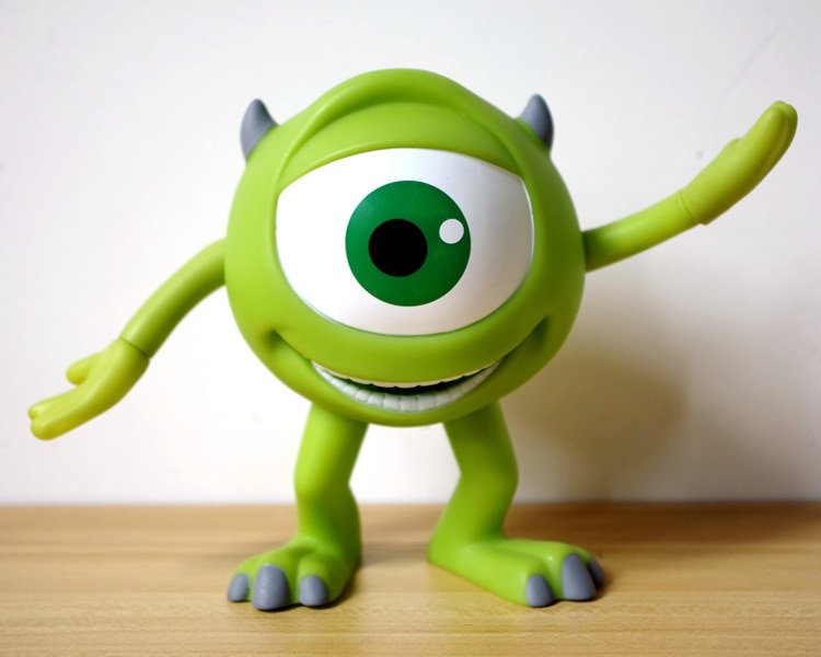 Disney Monsters University 15cm Mike Wazowski Mr Q Money Pot Piggy Bank PVC Action Figure