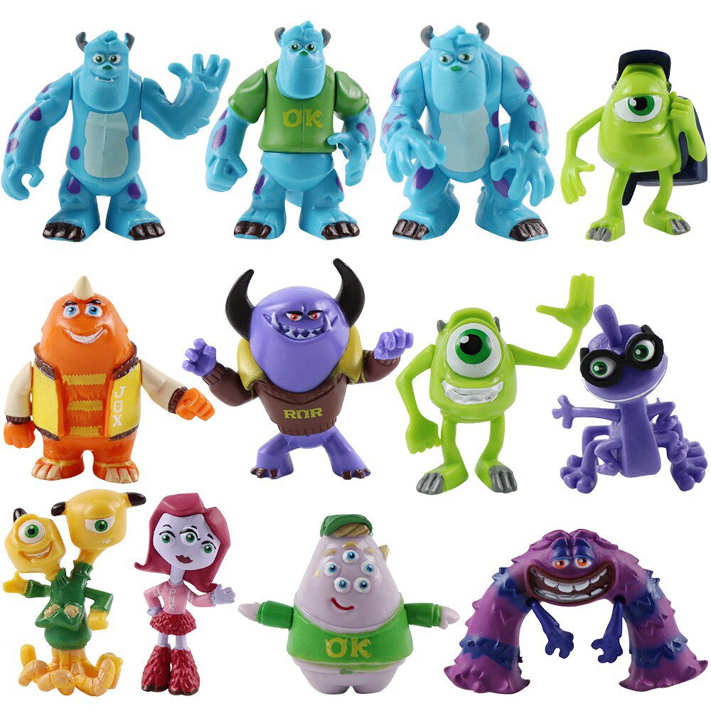 12pcs/set Anime Disney Pixar Movie Monsters University Action Figures