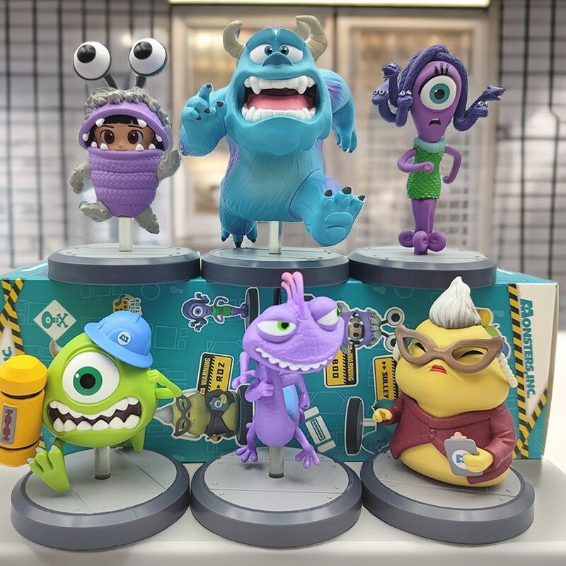 6pcs Disney Monsters University Mike Wazowski Cartoon Anime Figures Doll Toys
