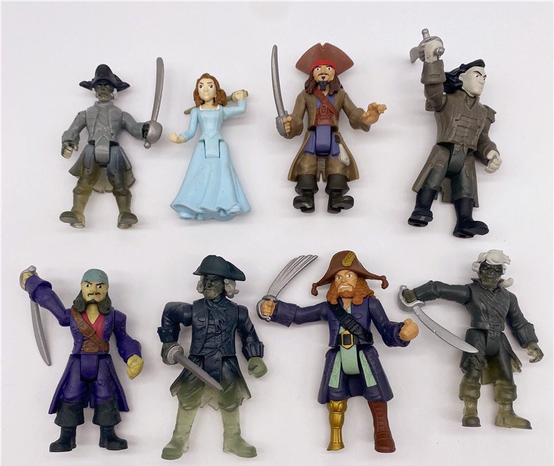 5piece/lot 8cm Jack and the neverland pirate Neverland Peter Pan Action figure toys Collection toy