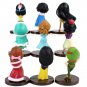 9pcs 7cm Q Posket Figure Toys Princess Snow White Mulan Cinderella Tangled Aladdin Moana