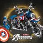 New Marvel Iron Man Captain America Anime Peripheral Motorcycle Building Blocks Assembling Toys