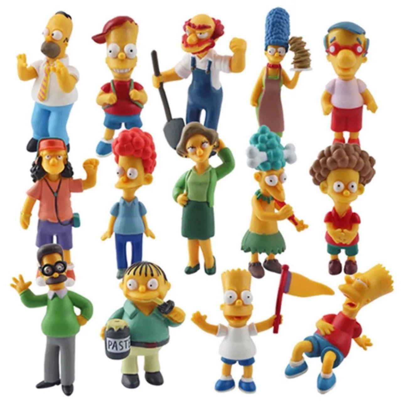 14pcs Simpsons Cartoon Action Figures Toys Funny Homer Marge Bart Mini Figurines Pvc Doll