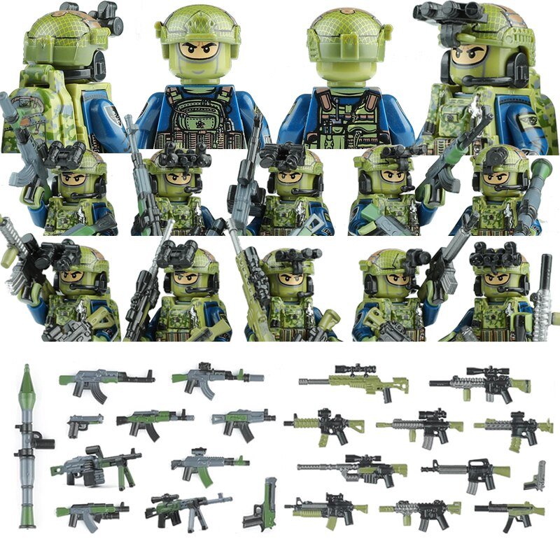 Modern City Police Special Commandos Figures Building Blocks Chinese SWAT SDU Soldier