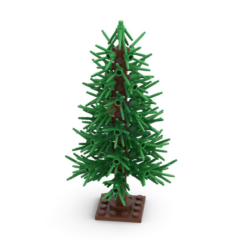 138 PCS Cedar Tree Model Green Scenery Landscape Building Blocks MOC City Street Scene Plants