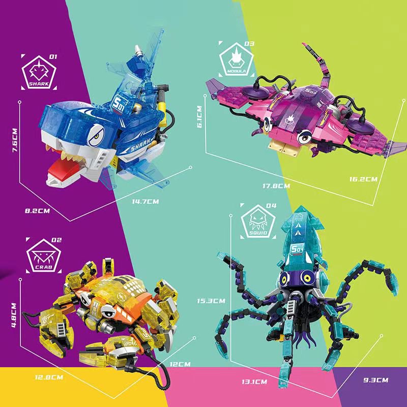 Octonaut Building Blockocean creature Nightlight Crab Sharks Octopus Devil fish Puzzle Assembly