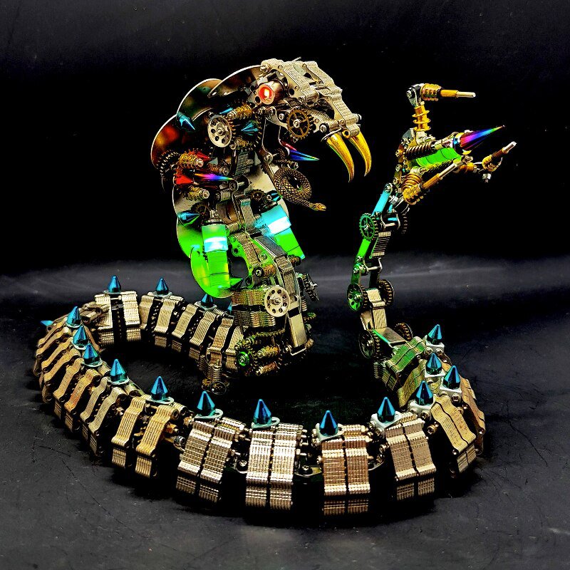 1000pcs+ DIY king cobra snake Model Kit Precision Mechanical 3D Metal Rattlesnake