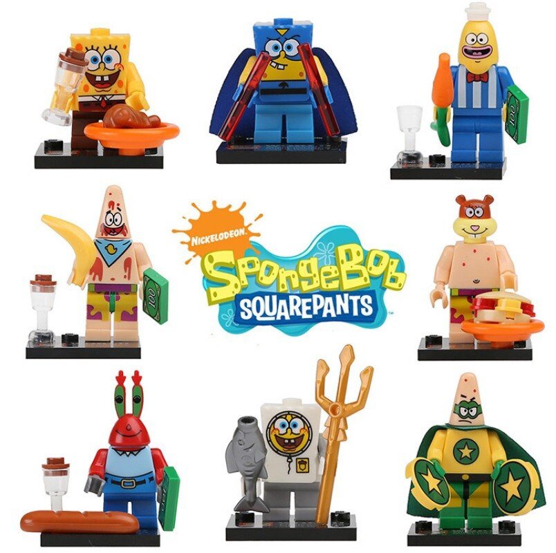SpongeBob Building Block Little Figure Cartoon Toy Assembly Toy Children's Birthday Gift