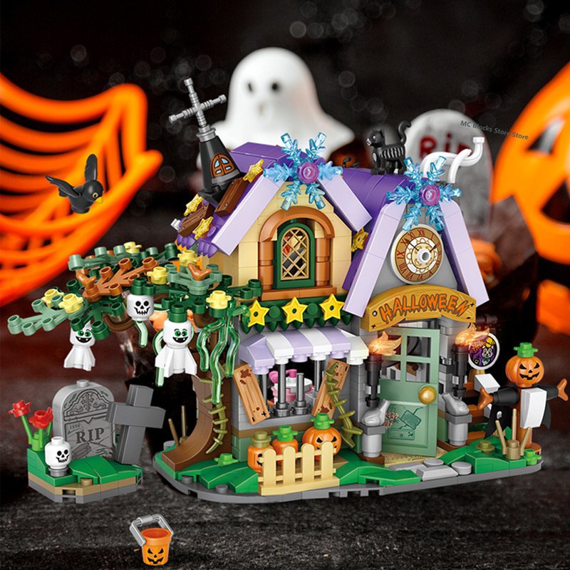 LOZ Creative MINI Halloween Hut House Building Block MOC Pumpkin Carriage Happy Halloween