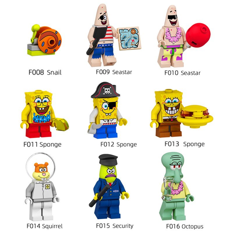 SpongeBob SquarePants Building Blocks Sandy Pai Big Star Octopus Little Snail Children's Puzzle